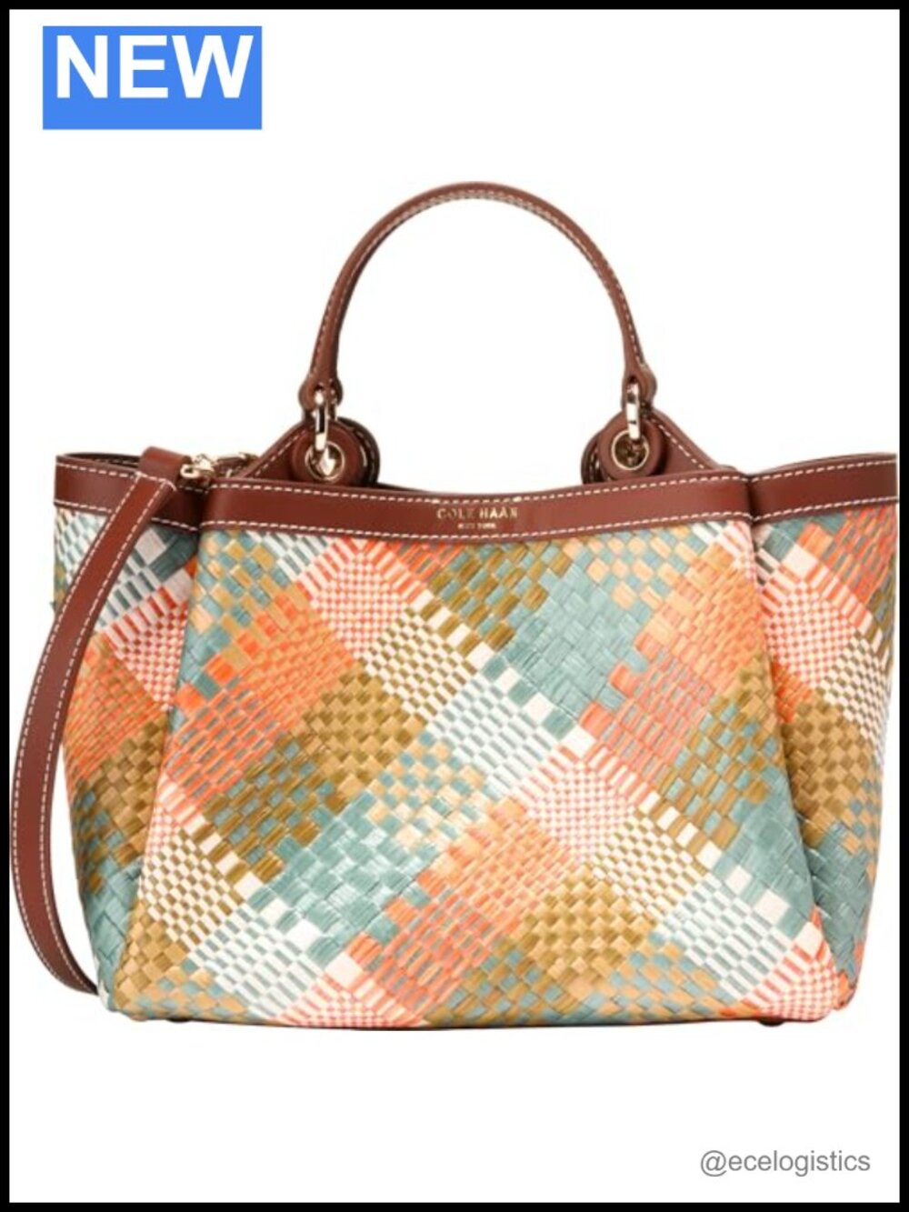 Leather Small Crossbody Tote with Top Handles and Adjustable Strap